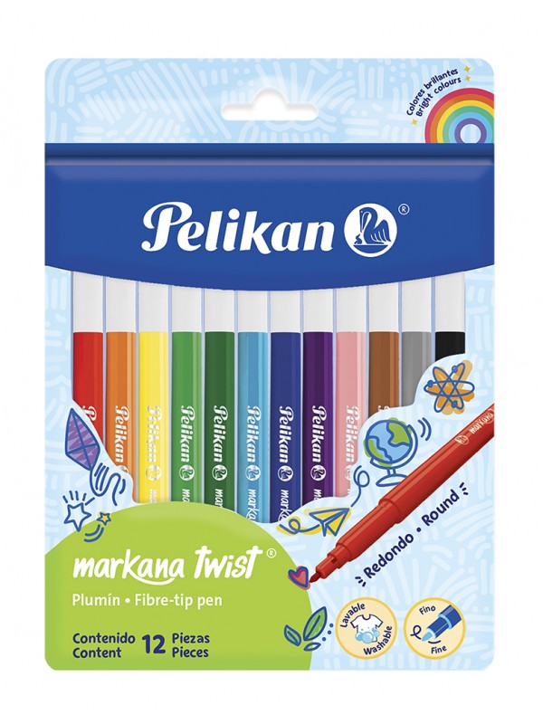 MARCADOR ESCOLAR PELIKAN MARKANA TWIST x12