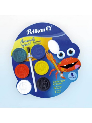 ACUARELA INFANTIL PELIKAN x6