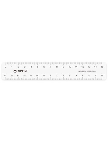 x25 REGLA PIZZINI TRANSPARENTE 15cm  EN CAJA