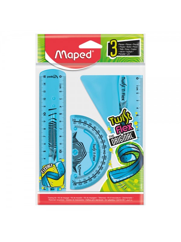 JUEGO DE GEOMETRIA MAPED TWISTN FLEX 3 PIEZAS