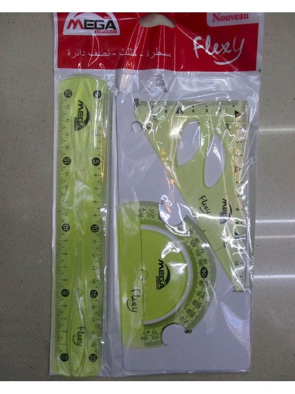 SET DE GEOMETRIA FLEXIBLE 3 PIEZAS x20 CM OFERTA