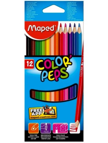 LAPICES DE COLORES MAPED x12 LARGOS