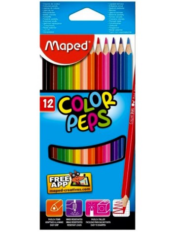 LAPICES DE COLORES MAPED PULSE x12 LARGOS