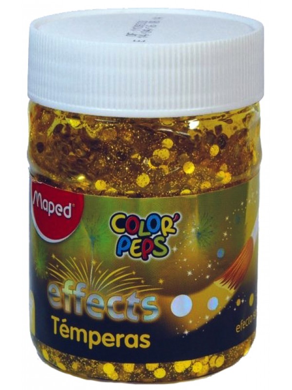 TEMPERA MAPED EFFECT GLITTER POTE x200 ML AMARILLO