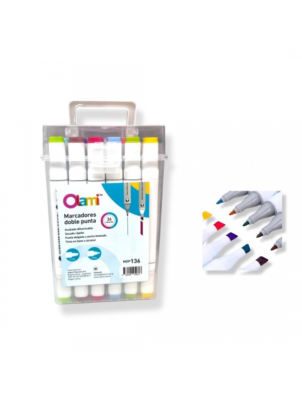 MARCADOR DOBLE PUNTA SKETCH x36 OLAMI