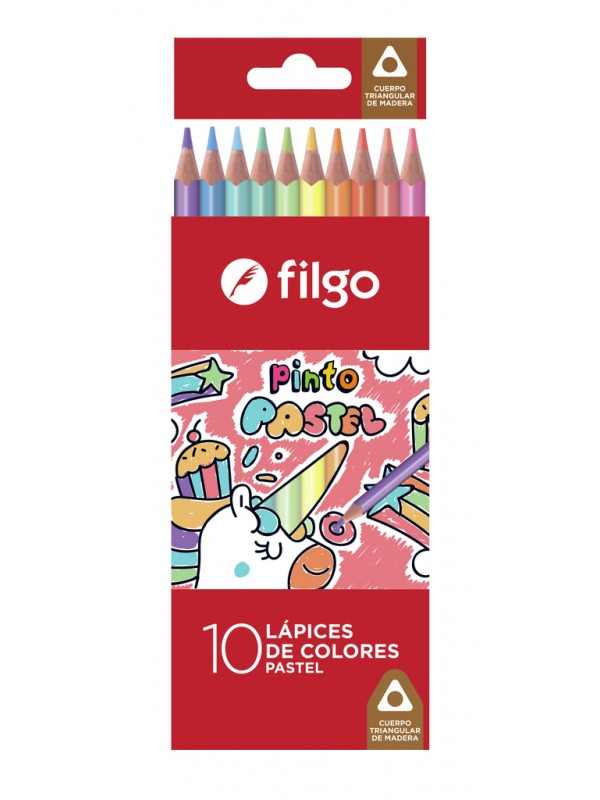 LAPICES DE COLORES FILGO PINTO PASTEL x10