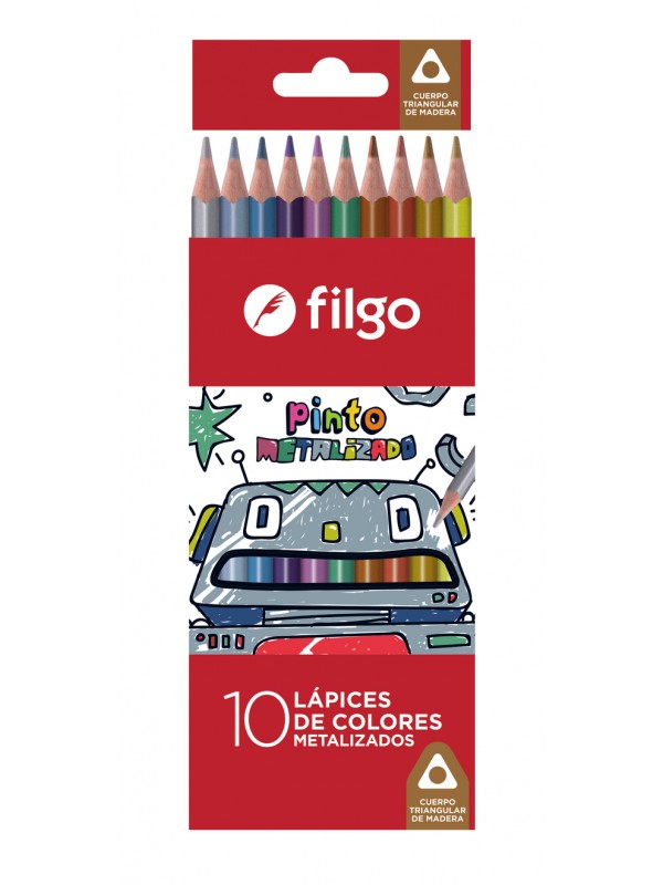 LAPICES DE COLORES FILGO PINTO METALIZADO x10