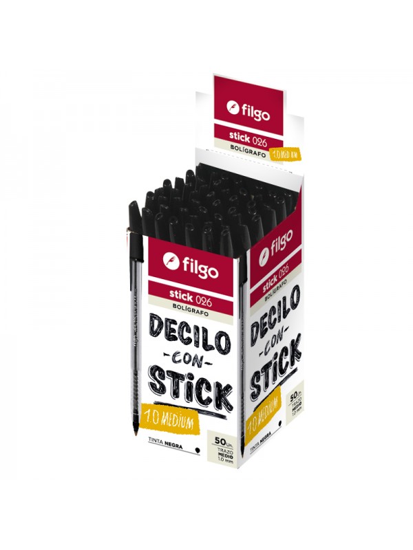 x50 BOLIGRAFO FILGO STICK 026 NEGRO