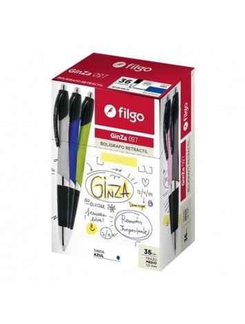 x36 BOLIGRAFO FILGO GINZA 1mm AZUL x36