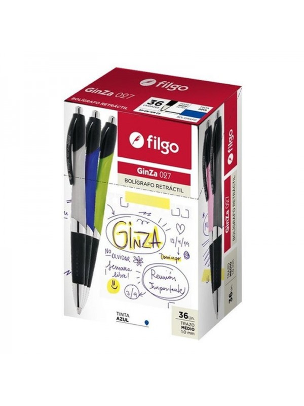 x36 BOLIGRAFO FILGO GINZA 1mm AZUL x36