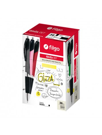 x36 BOLIGRAFO FILGO GINZA 1mm NEGRO