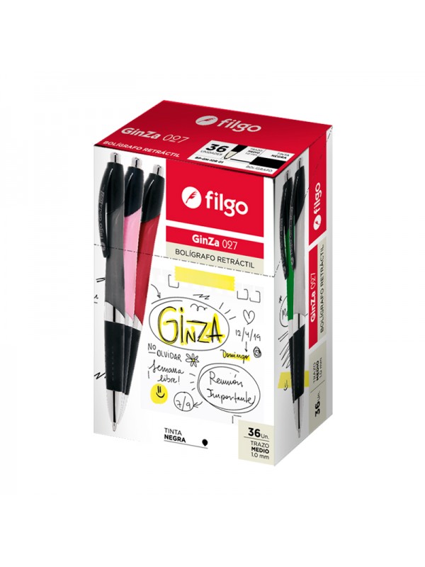 x36 BOLIGRAFO FILGO GINZA 1mm NEGRO