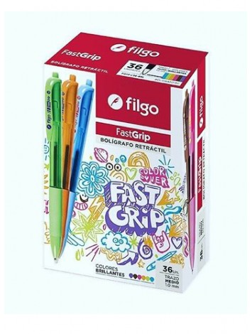 x36 BOLIGRAFO FILGO FASTGRIP SURTIDO