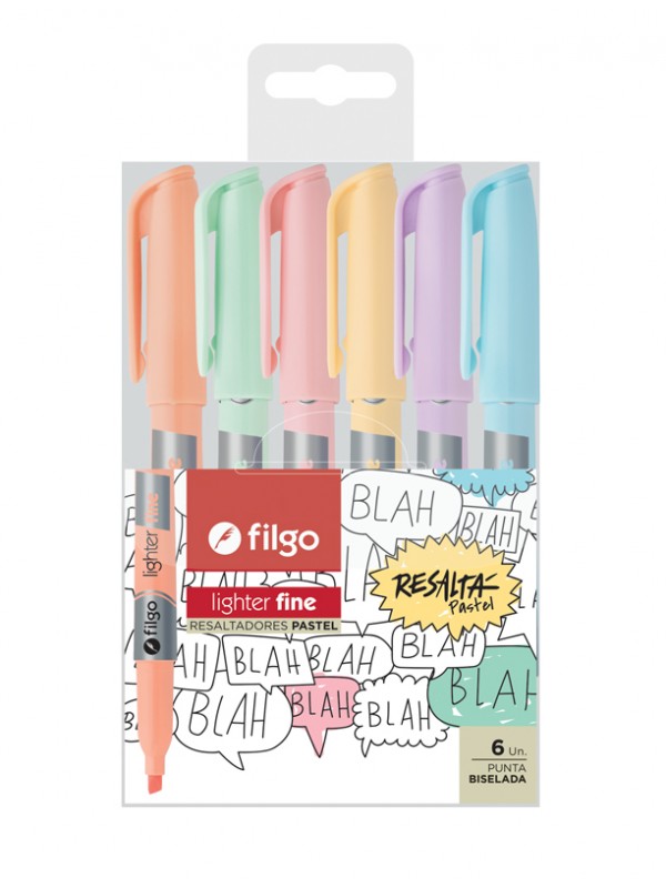 x36 RESALTADOR FINO FILGO PASTEL  (6 blister x 6)