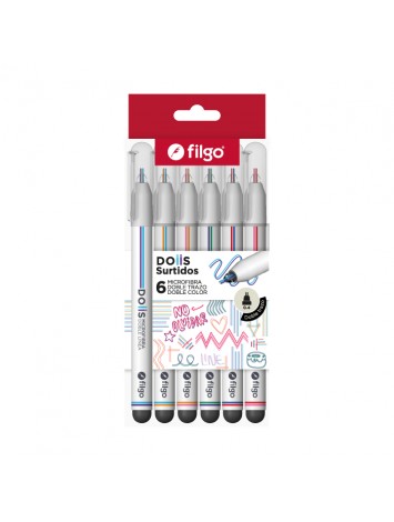 MICROFIBRA DOBLE LINEA DOIIS x6 SURTIDO FILGO