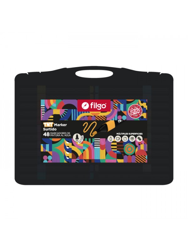 x48 MARCADOR FILGO TNT PINTURA AL AGUA EN ESTUCHE