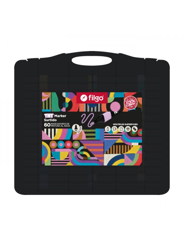x60 MARCADOR FILGO TNT PINTURA AL AGUA EN ESTUCHE