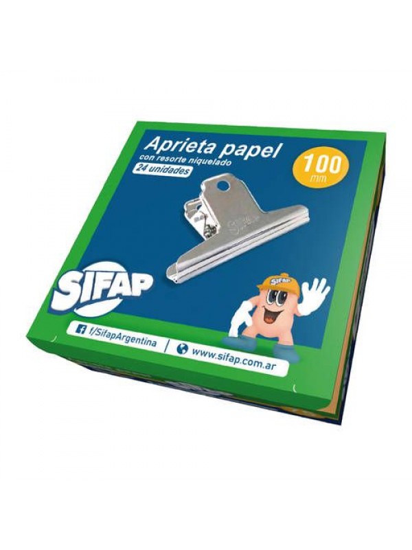 APRIETA PAPEL SIFAP N°100 NIQUELADO CON RESORTE