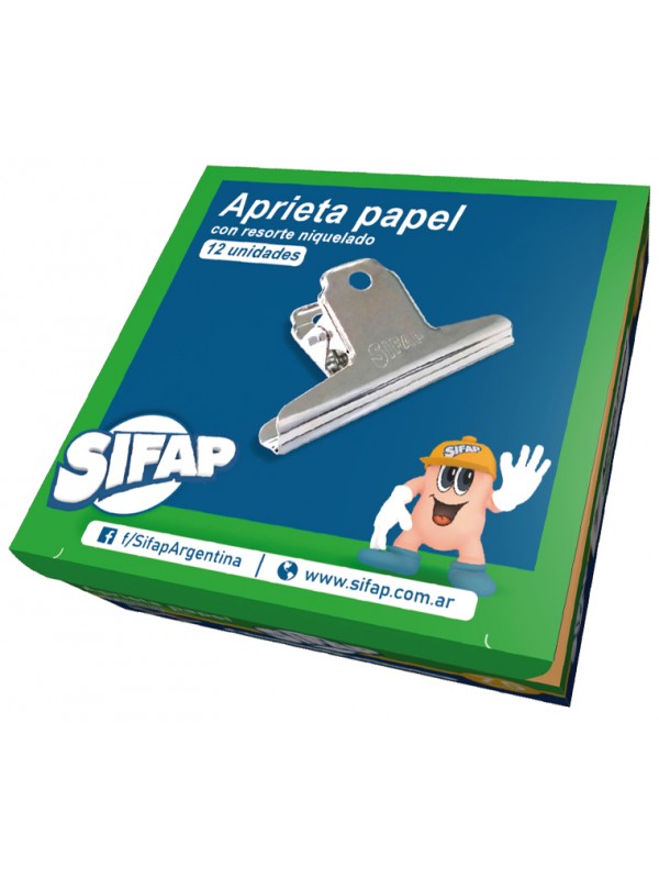 APRIETA PAPEL SIFAP N°145 NIQUELADO CON RESORTE