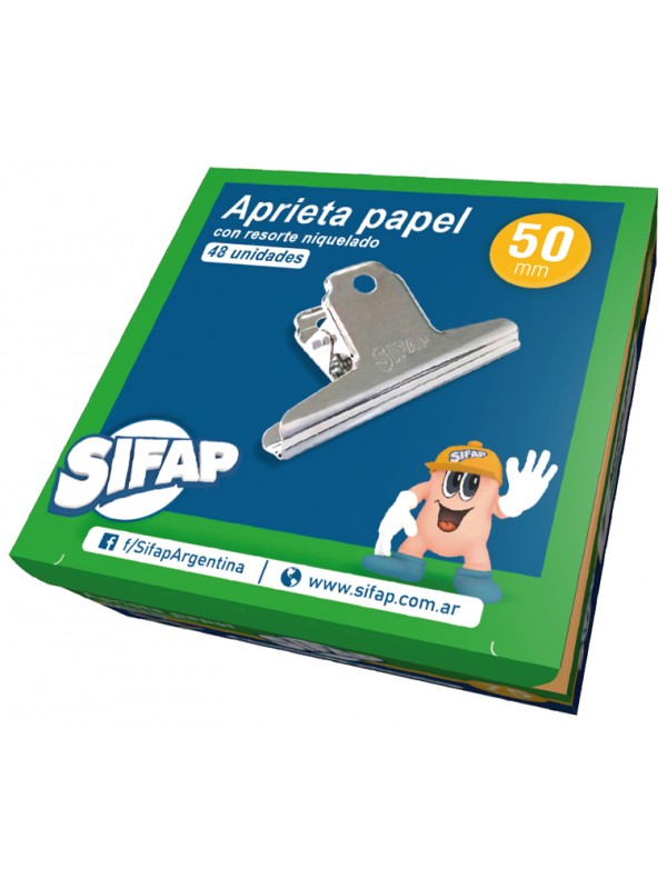 APRIETA PAPEL SIFAP N°50 NIQUELADO CON RESORTE