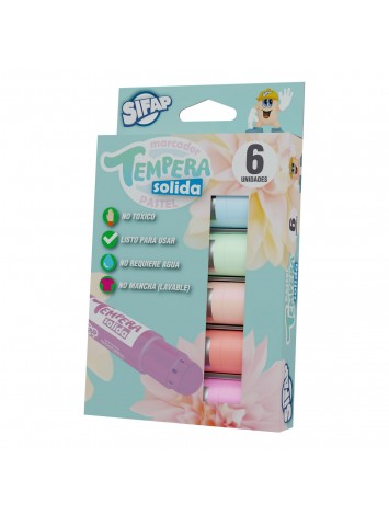 TEMPERA SOLIDA SIFAP PASTEL x6