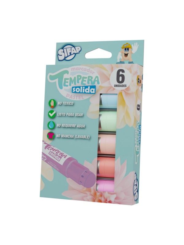 TEMPERA SOLIDA SIFAP PASTEL x6