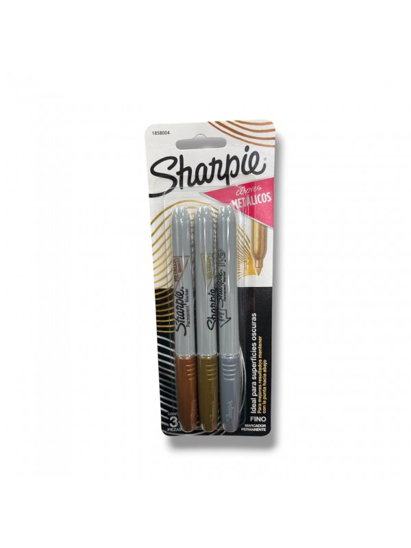 MARCADOR SHARPIE METALICO SURTIDO x3