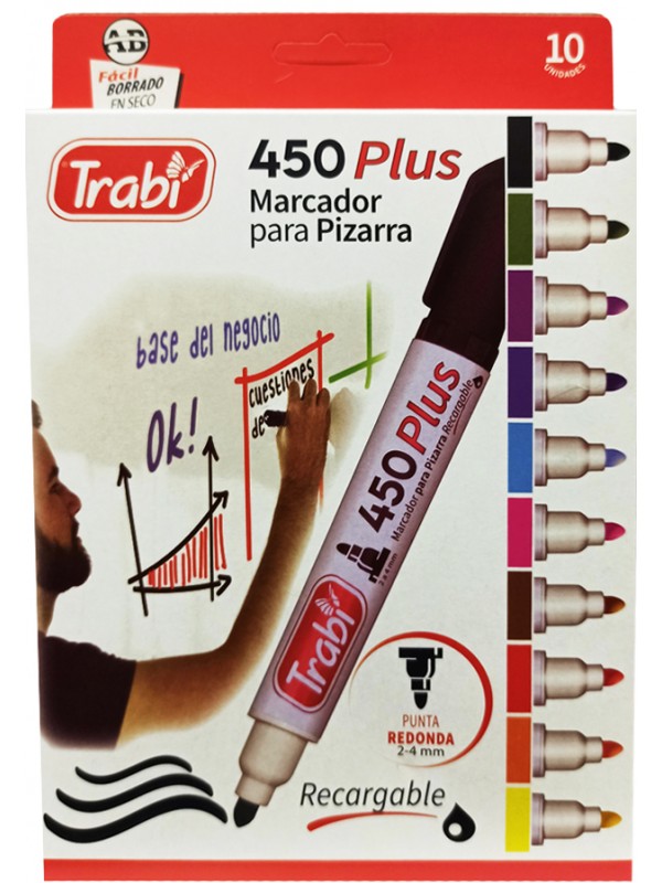 MARCADOR 450 PARA PIZARRA TRABI FANTASIA SURTIDO BLISTER x10