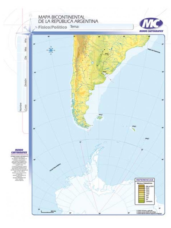 MAPA N°3 ARGENTINA FISICO POLITICO