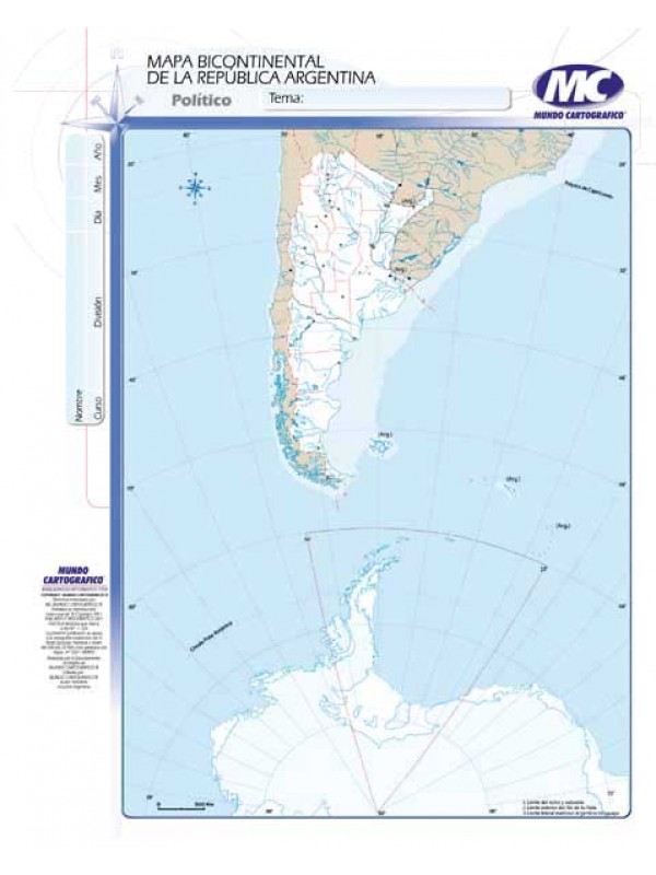 MAPA N°3 ARGENTINA BICONTINENTAL POLITICO