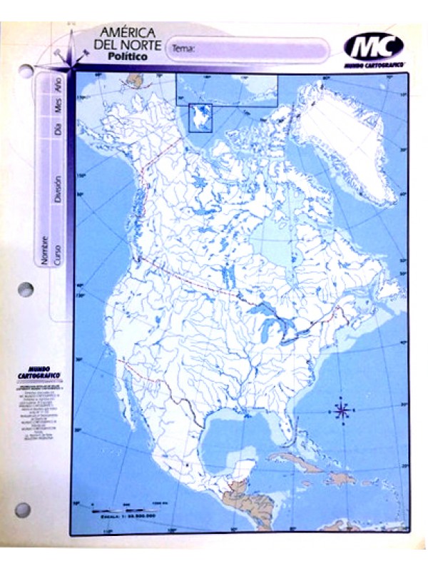 MAPA N°3 AMRICA DEL NORTE POLITICO