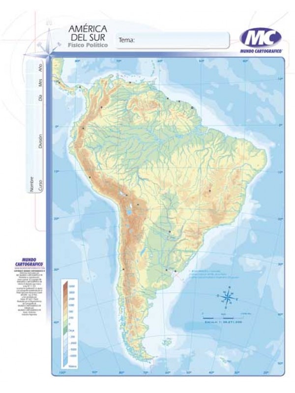 MAPA N°3 CONTINENTE AMERICANO FISICO POLITICO