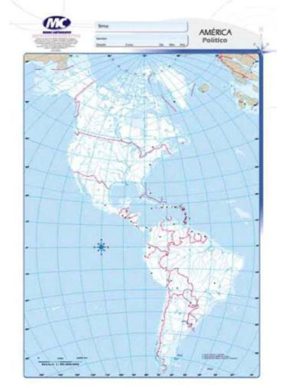 MAPA N°3 CONTINENTE AMERICANO POLITICO