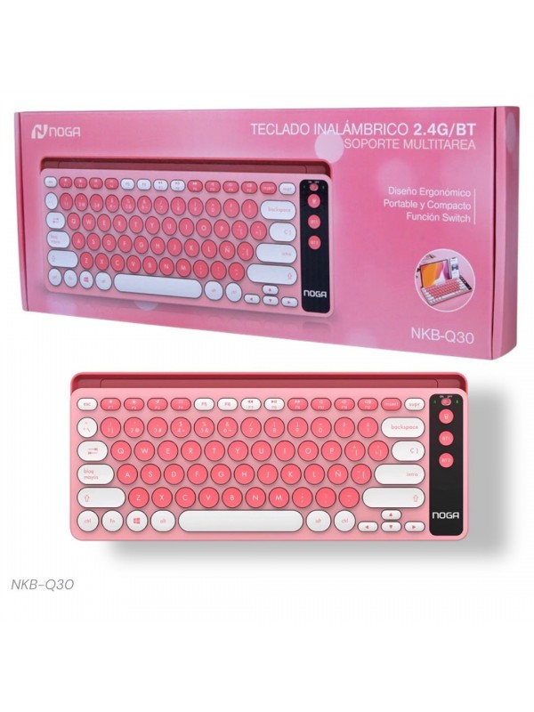 TECLADO INALAMBRICO ROSA NOGA