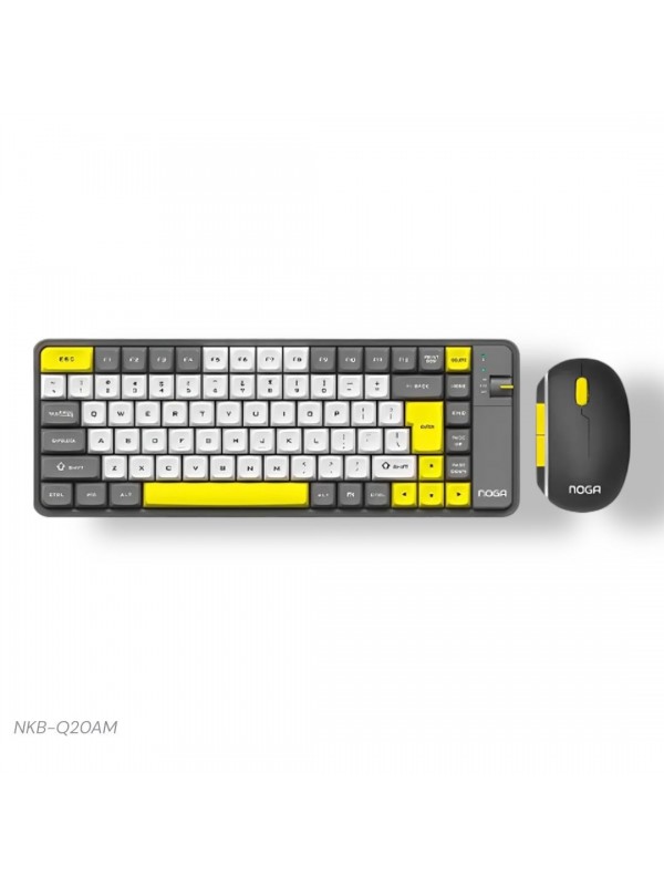 COMBO TECLADO Y MOUSE INALAMBRICO AMARILLO NOGA