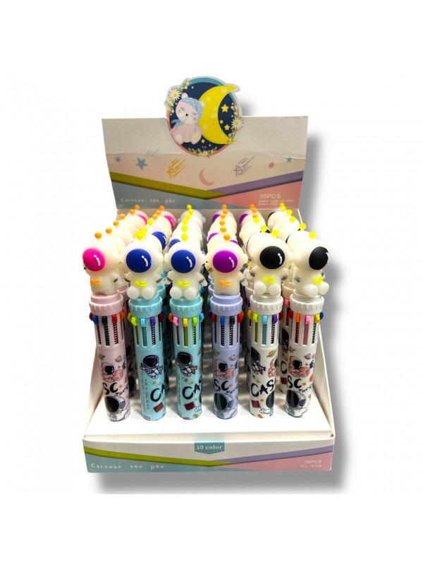 BOLIGRAFO 10 COLORES ESPACIO x36