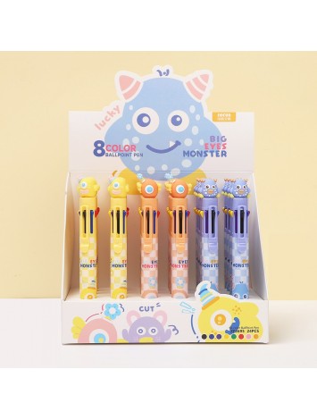 BOLIGRAFO 8 COLORES MONSTER x24