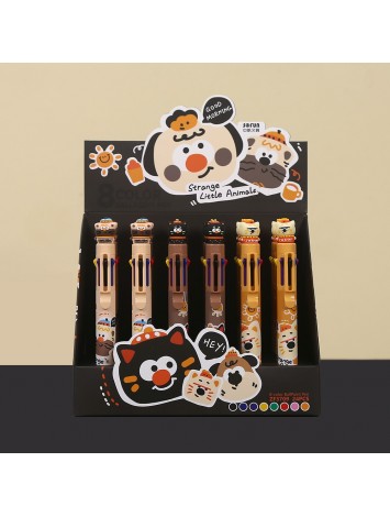 BOLIGRAFO 8 COLORES ANIMALITOS x24