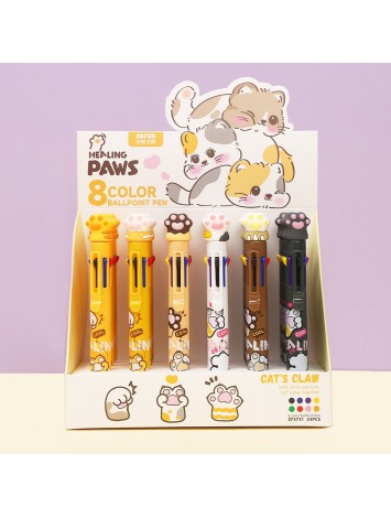 BOLIGRAFO 8 COLORES HUELLITA x24