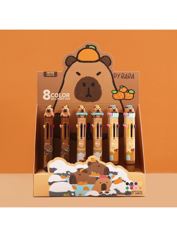 BOLIGRAFO 8 COLORES CAPYBARA x24