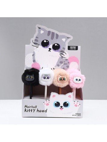 BOLIGRAFO POMPOM GATITO x16