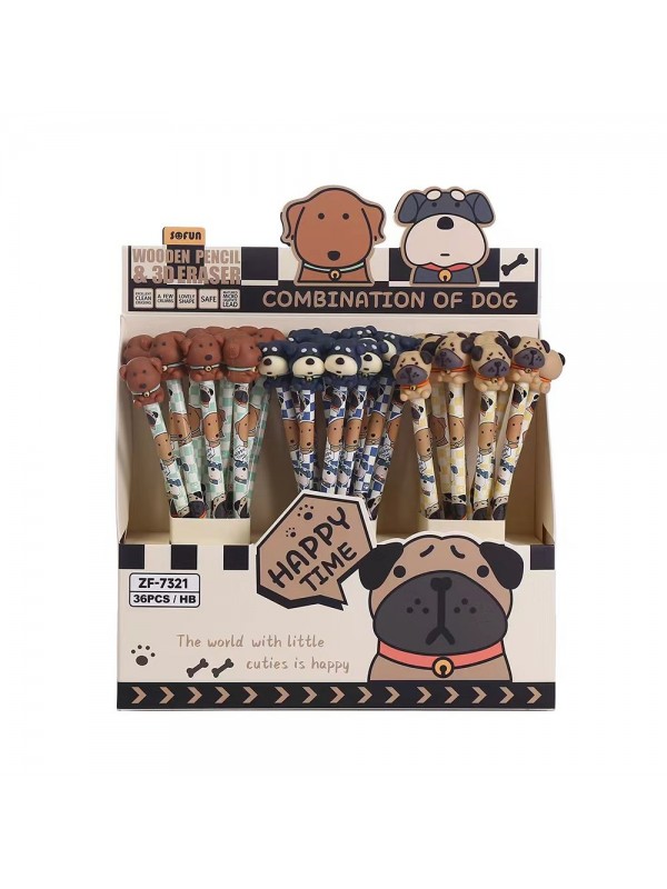 LAPIZ CON GOMA PERRITO x36