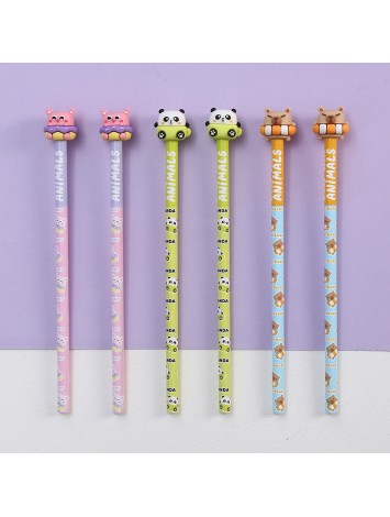 LAPIZ CON GOMA ANIMALS x36