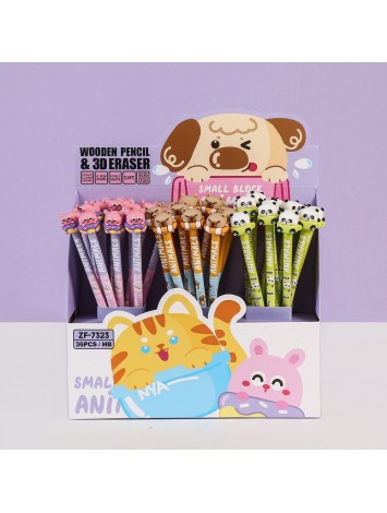 LAPIZ CON GOMA ANIMALS x36