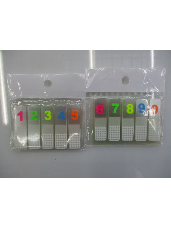 x12 BANDERITA TRANSPARENTE NUMEROS x10